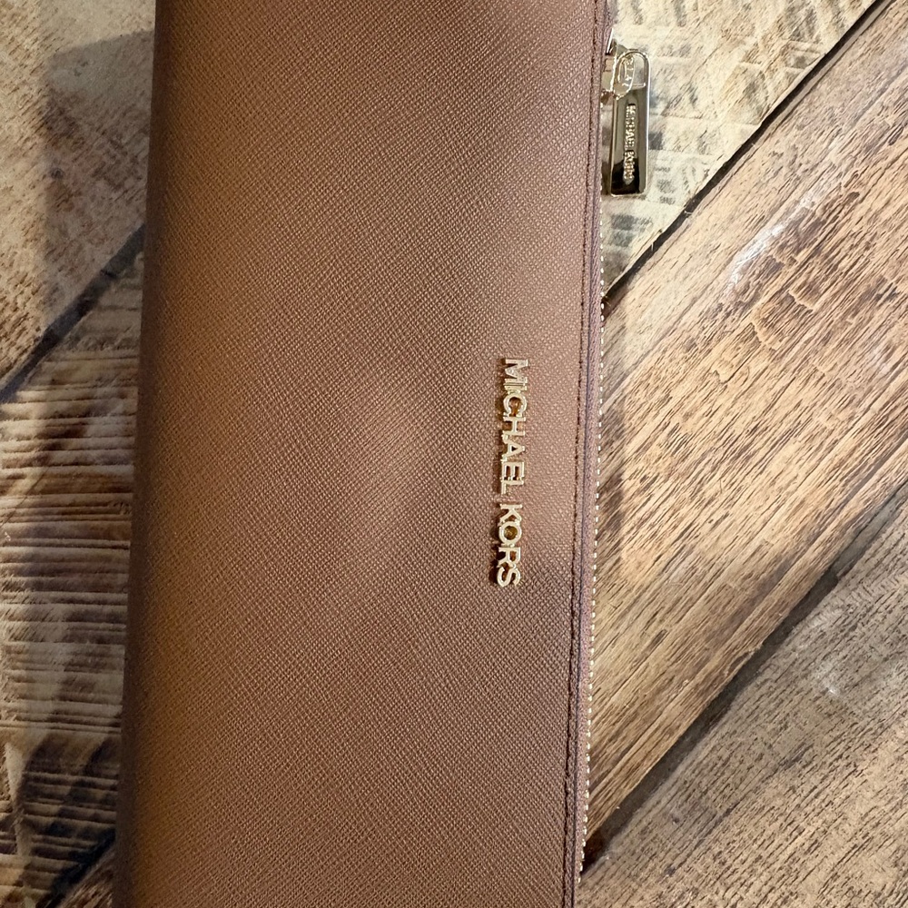 Michael Kors Tan Zip-Around Wallet